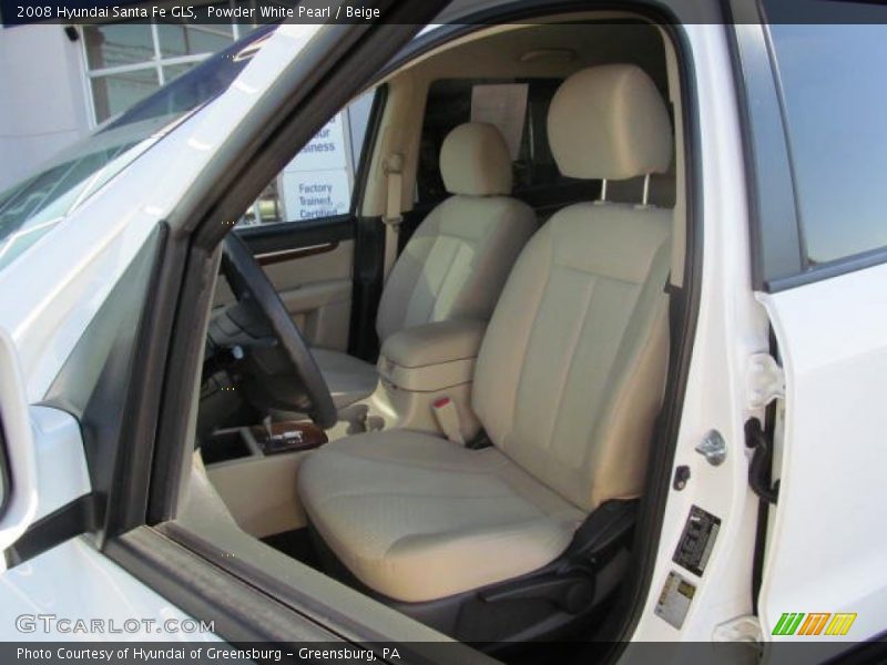 Powder White Pearl / Beige 2008 Hyundai Santa Fe GLS
