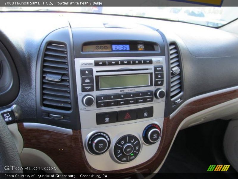 Powder White Pearl / Beige 2008 Hyundai Santa Fe GLS