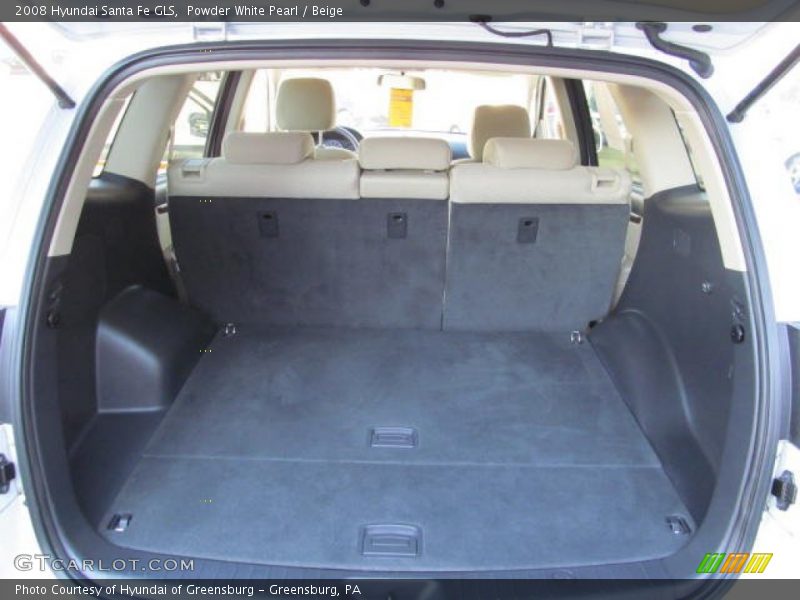 Powder White Pearl / Beige 2008 Hyundai Santa Fe GLS