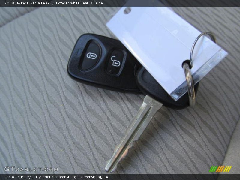 Powder White Pearl / Beige 2008 Hyundai Santa Fe GLS