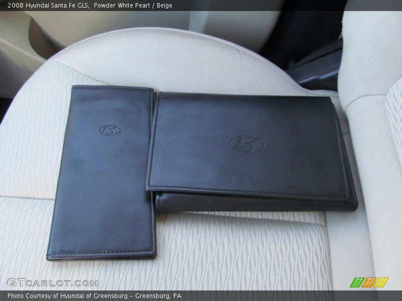 Powder White Pearl / Beige 2008 Hyundai Santa Fe GLS
