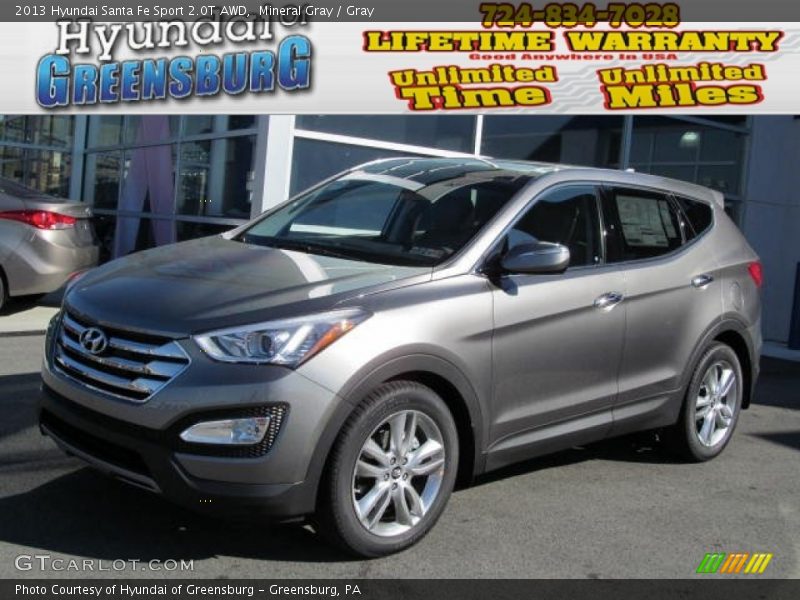 Mineral Gray / Gray 2013 Hyundai Santa Fe Sport 2.0T AWD