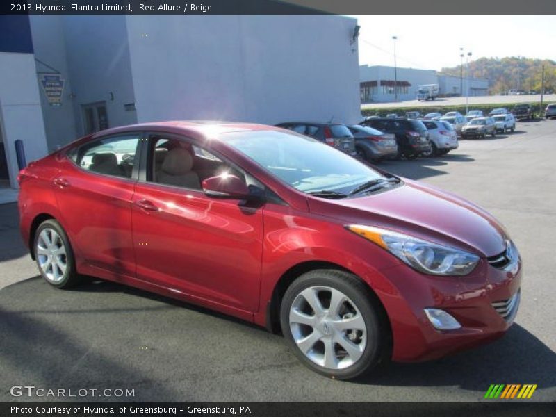 Red Allure / Beige 2013 Hyundai Elantra Limited