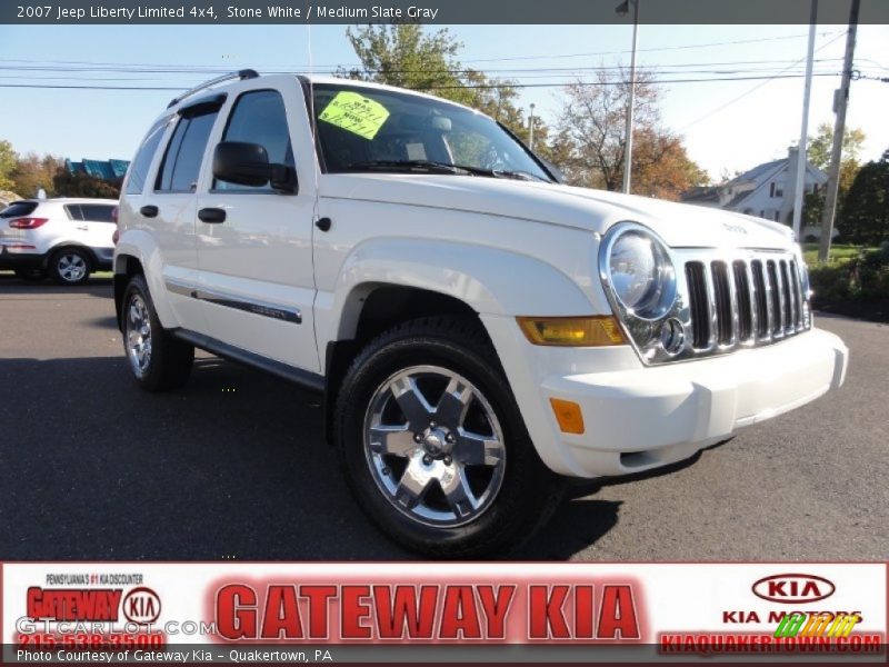 Stone White / Medium Slate Gray 2007 Jeep Liberty Limited 4x4