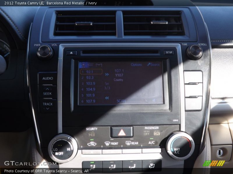 Barcelona Red Metallic / Ivory 2012 Toyota Camry LE