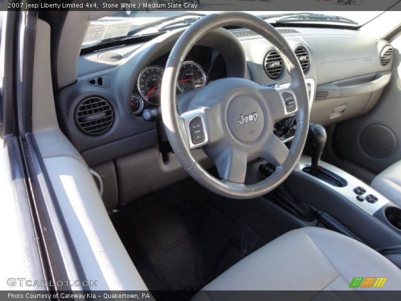 Stone White / Medium Slate Gray 2007 Jeep Liberty Limited 4x4