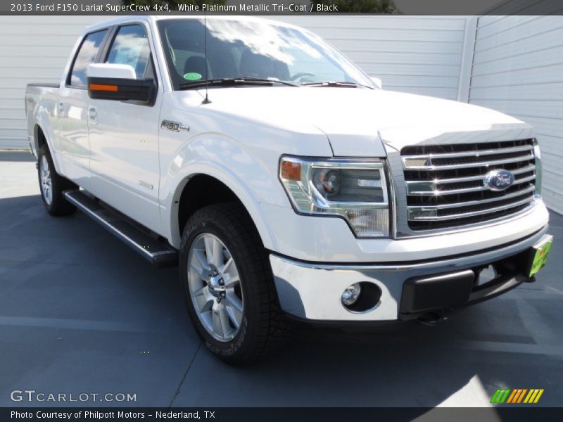 White Platinum Metallic Tri-Coat / Black 2013 Ford F150 Lariat SuperCrew 4x4