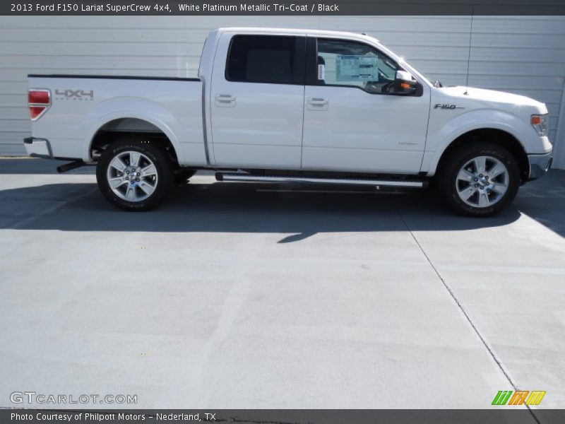 White Platinum Metallic Tri-Coat / Black 2013 Ford F150 Lariat SuperCrew 4x4