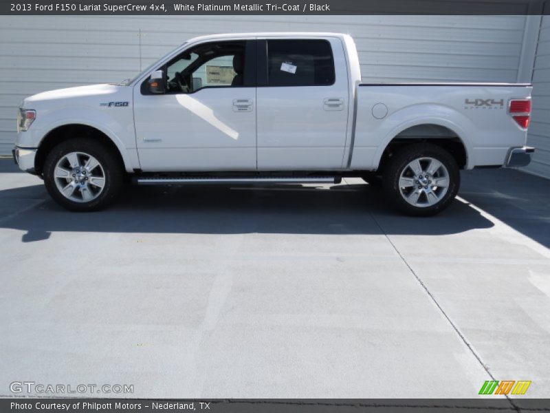 White Platinum Metallic Tri-Coat / Black 2013 Ford F150 Lariat SuperCrew 4x4