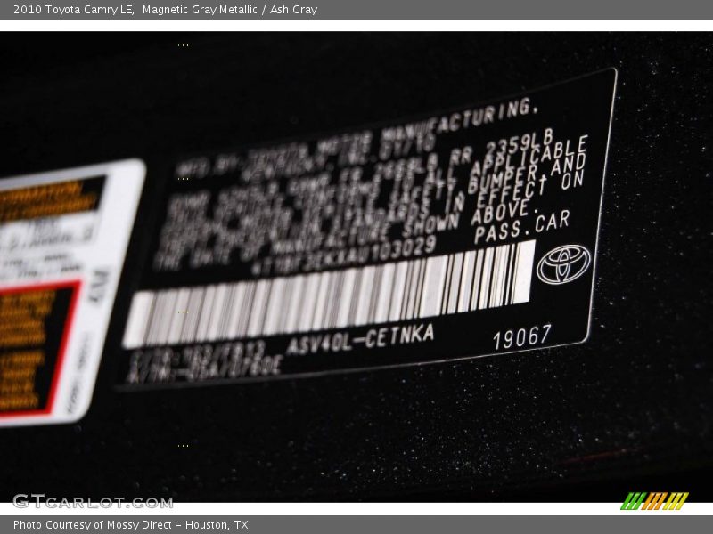 Magnetic Gray Metallic / Ash Gray 2010 Toyota Camry LE