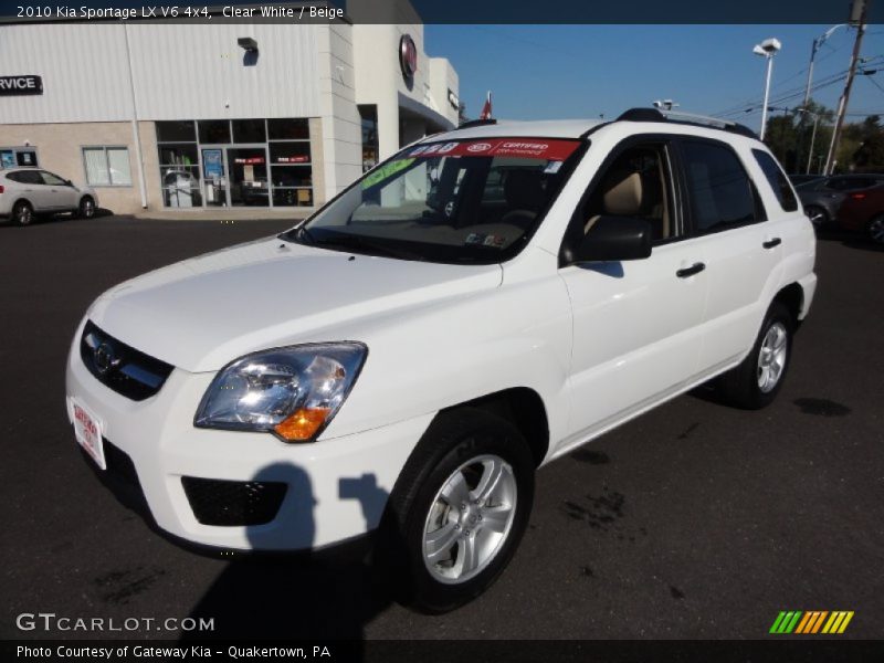 Clear White / Beige 2010 Kia Sportage LX V6 4x4