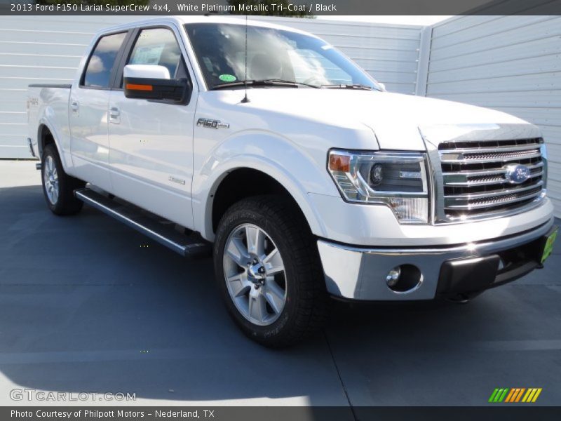 White Platinum Metallic Tri-Coat / Black 2013 Ford F150 Lariat SuperCrew 4x4