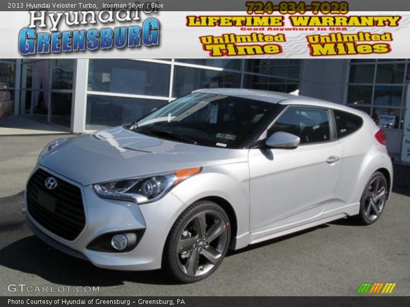 Ironman Silver / Blue 2013 Hyundai Veloster Turbo