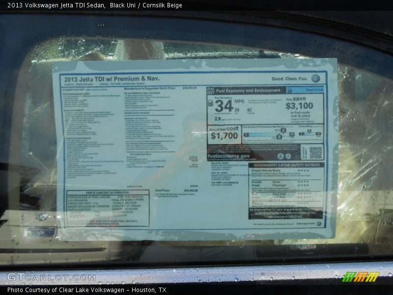 Black Uni / Cornsilk Beige 2013 Volkswagen Jetta TDI Sedan