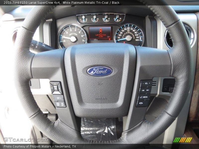 White Platinum Metallic Tri-Coat / Black 2013 Ford F150 Lariat SuperCrew 4x4