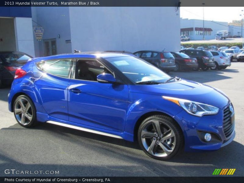 Marathon Blue / Black 2013 Hyundai Veloster Turbo