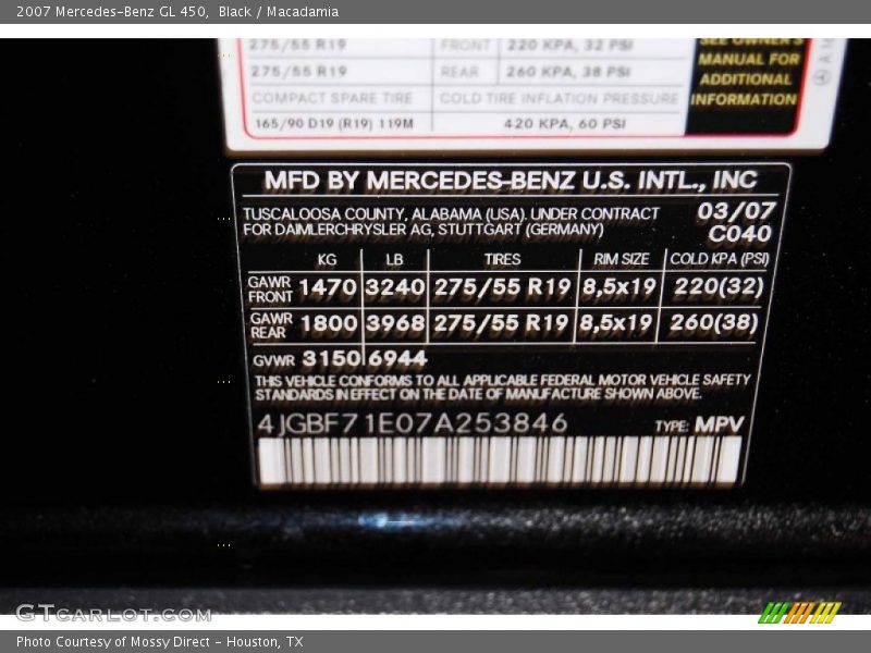 Black / Macadamia 2007 Mercedes-Benz GL 450
