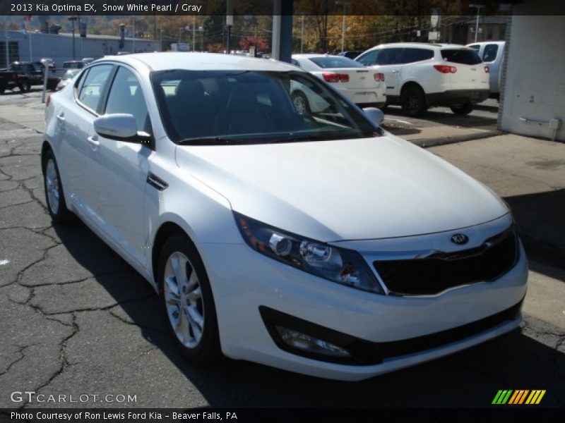 Snow White Pearl / Gray 2013 Kia Optima EX