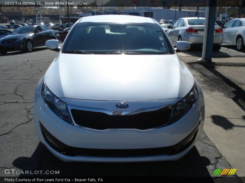 Snow White Pearl / Gray 2013 Kia Optima EX