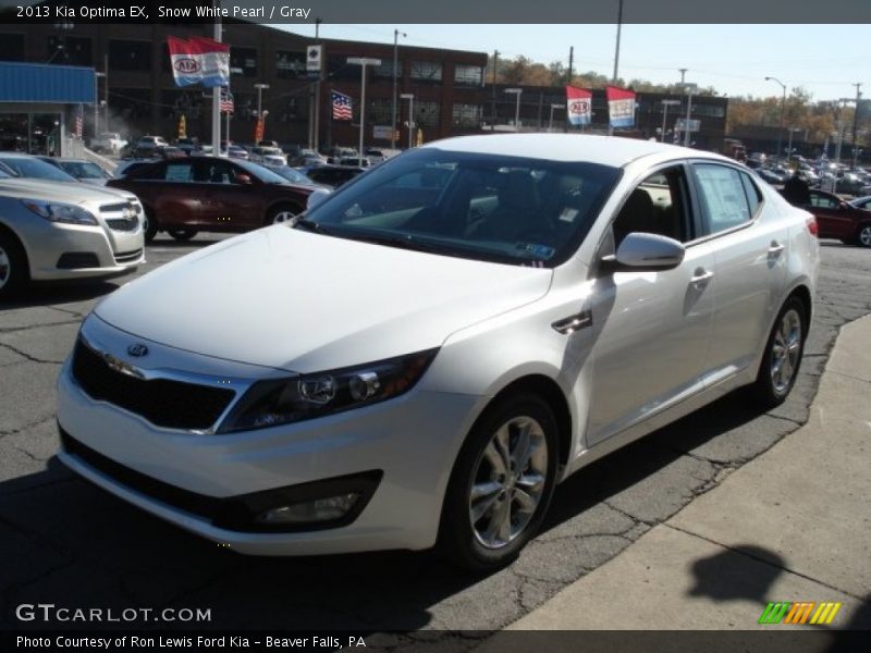 Snow White Pearl / Gray 2013 Kia Optima EX