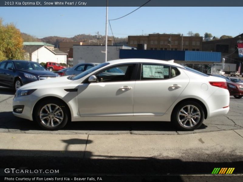 Snow White Pearl / Gray 2013 Kia Optima EX