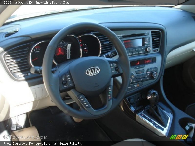 Snow White Pearl / Gray 2013 Kia Optima EX