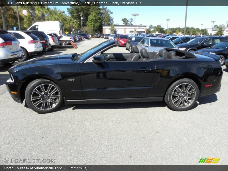 Black / Charcoal Black/Grabber Blue 2010 Ford Mustang GT Premium Convertible