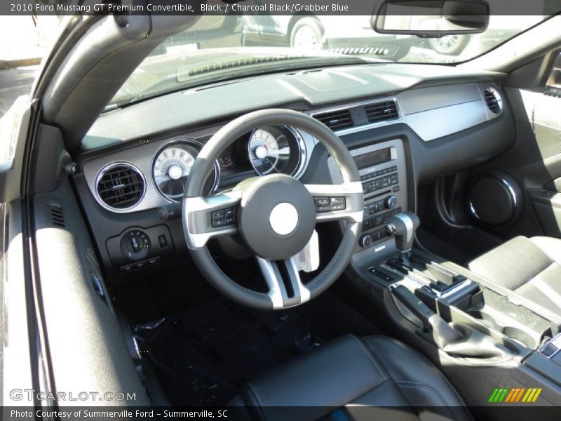 Black / Charcoal Black/Grabber Blue 2010 Ford Mustang GT Premium Convertible