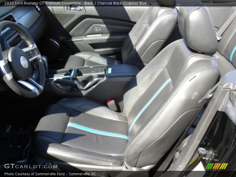 Black / Charcoal Black/Grabber Blue 2010 Ford Mustang GT Premium Convertible