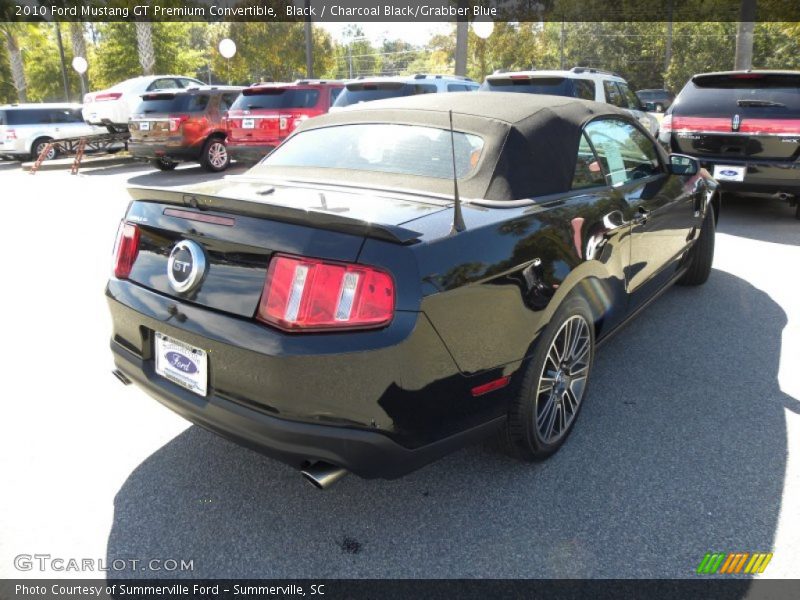 Black / Charcoal Black/Grabber Blue 2010 Ford Mustang GT Premium Convertible