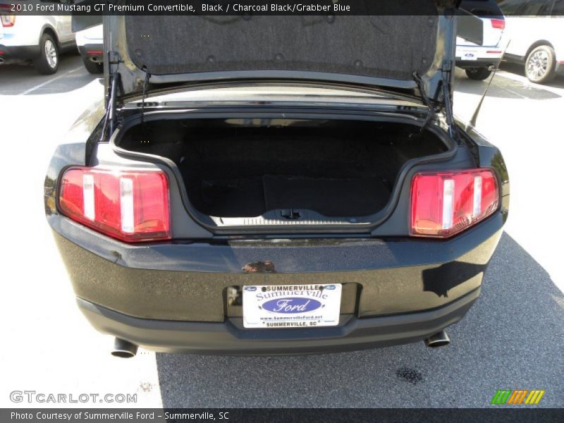 Black / Charcoal Black/Grabber Blue 2010 Ford Mustang GT Premium Convertible