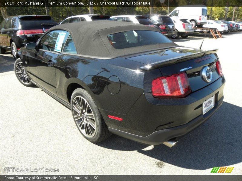 Black / Charcoal Black/Grabber Blue 2010 Ford Mustang GT Premium Convertible