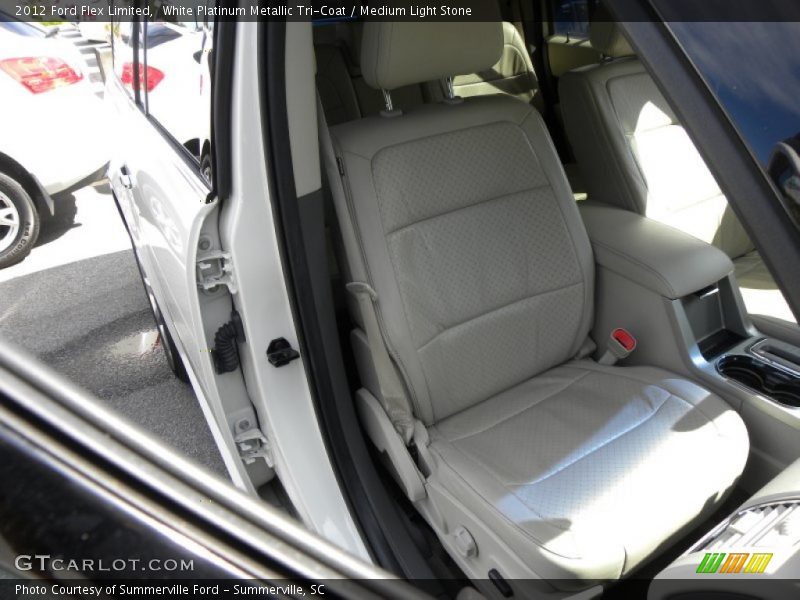 White Platinum Metallic Tri-Coat / Medium Light Stone 2012 Ford Flex Limited