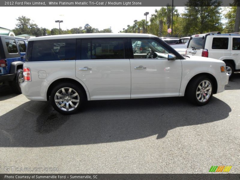 White Platinum Metallic Tri-Coat / Medium Light Stone 2012 Ford Flex Limited