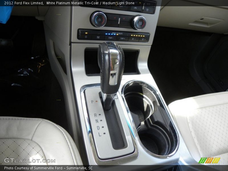 White Platinum Metallic Tri-Coat / Medium Light Stone 2012 Ford Flex Limited