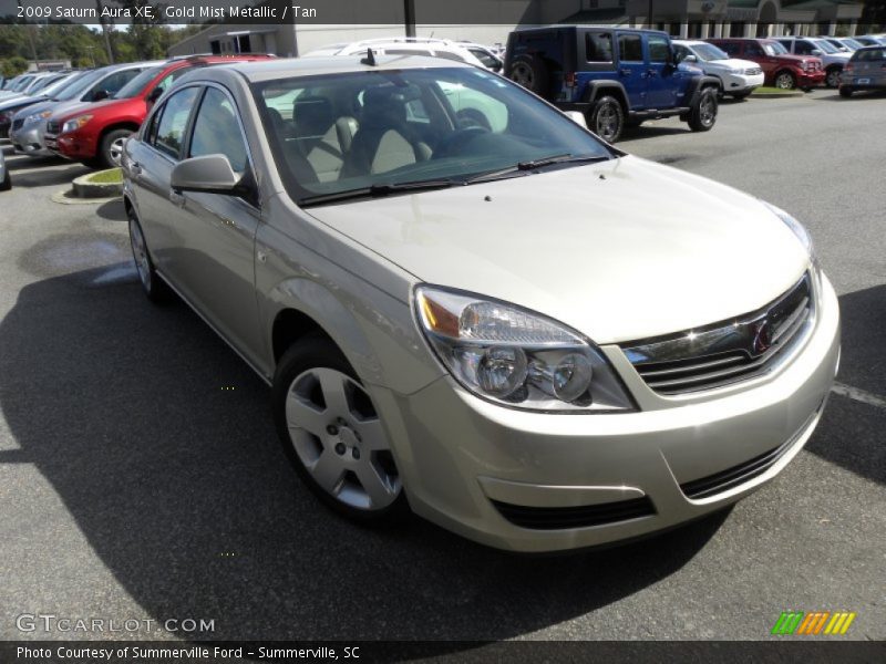 Gold Mist Metallic / Tan 2009 Saturn Aura XE