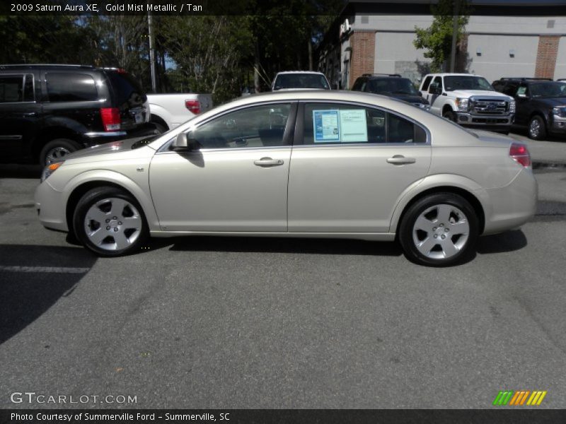 Gold Mist Metallic / Tan 2009 Saturn Aura XE