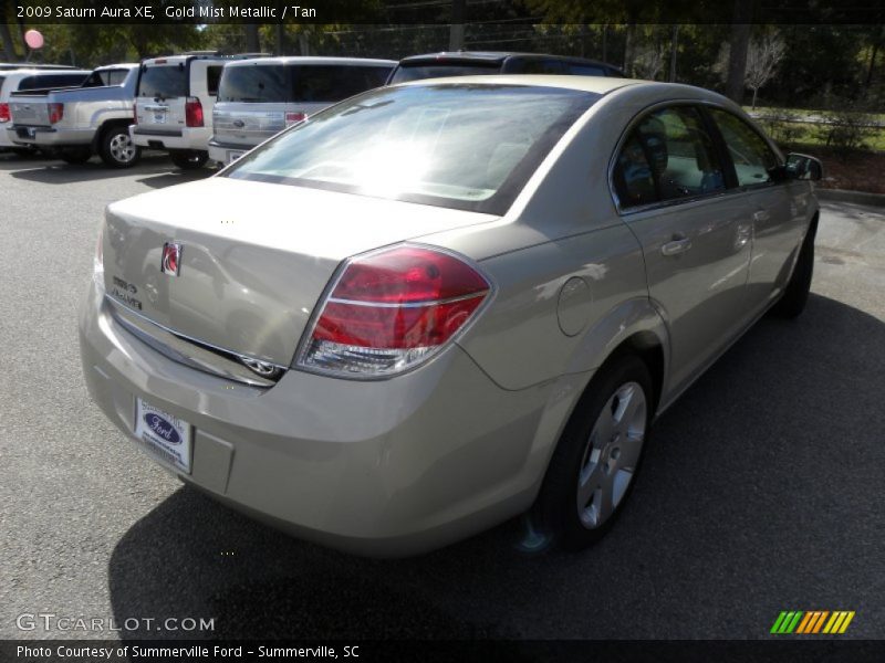 Gold Mist Metallic / Tan 2009 Saturn Aura XE