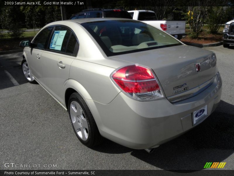 Gold Mist Metallic / Tan 2009 Saturn Aura XE