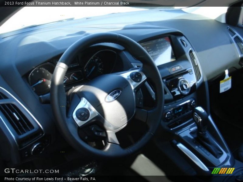 White Platinum / Charcoal Black 2013 Ford Focus Titanium Hatchback