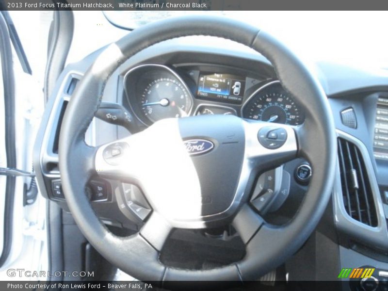 White Platinum / Charcoal Black 2013 Ford Focus Titanium Hatchback