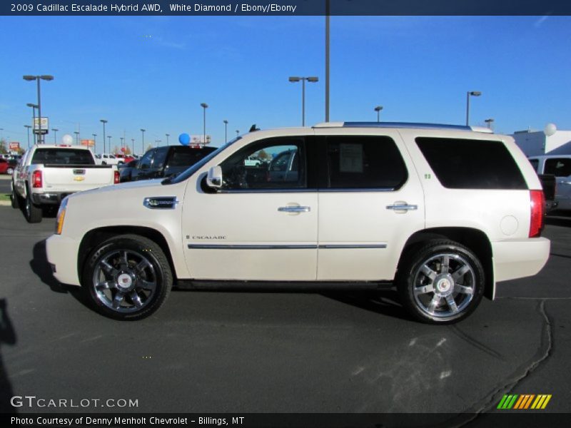 White Diamond / Ebony/Ebony 2009 Cadillac Escalade Hybrid AWD