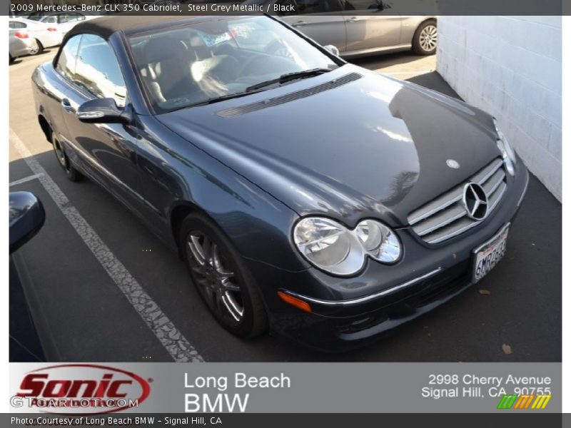 Steel Grey Metallic / Black 2009 Mercedes-Benz CLK 350 Cabriolet