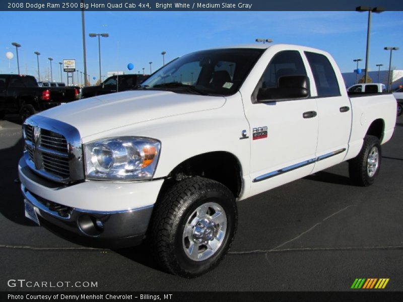 Bright White / Medium Slate Gray 2008 Dodge Ram 2500 Big Horn Quad Cab 4x4