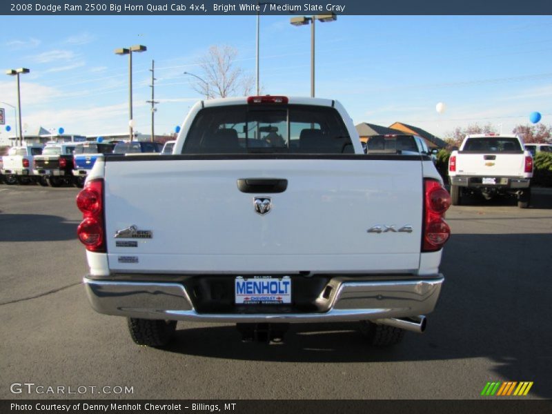 Bright White / Medium Slate Gray 2008 Dodge Ram 2500 Big Horn Quad Cab 4x4