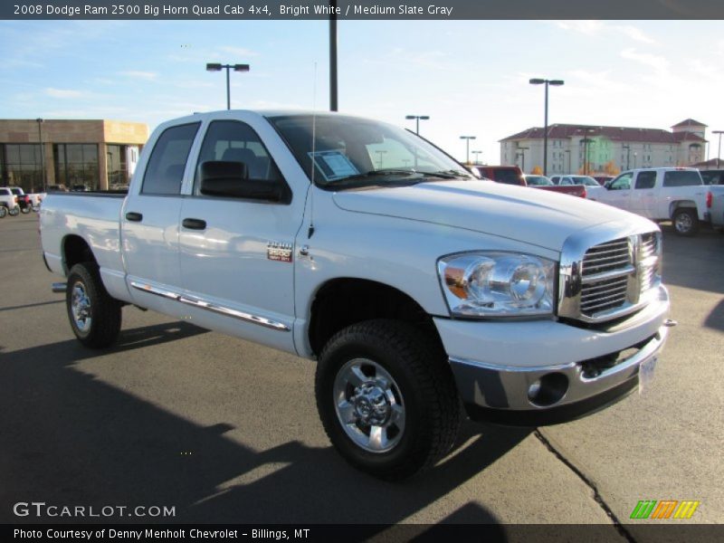 Bright White / Medium Slate Gray 2008 Dodge Ram 2500 Big Horn Quad Cab 4x4