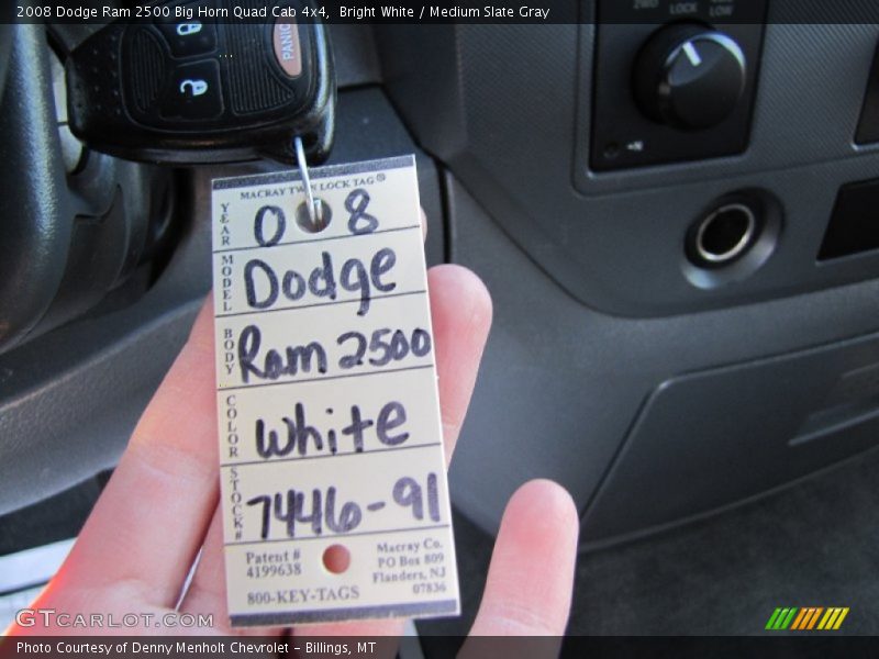 Bright White / Medium Slate Gray 2008 Dodge Ram 2500 Big Horn Quad Cab 4x4