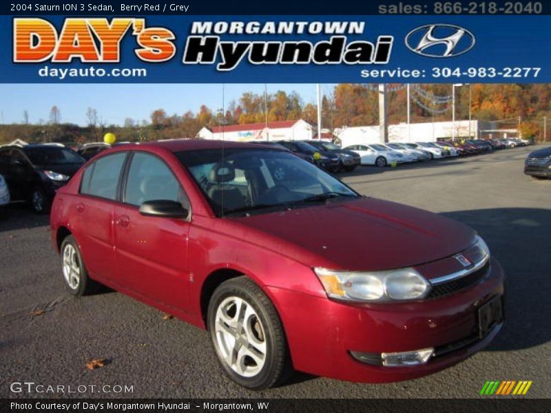 Berry Red / Grey 2004 Saturn ION 3 Sedan