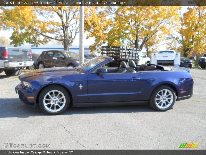 Kona Blue Metallic / Charcoal Black 2010 Ford Mustang V6 Premium Convertible