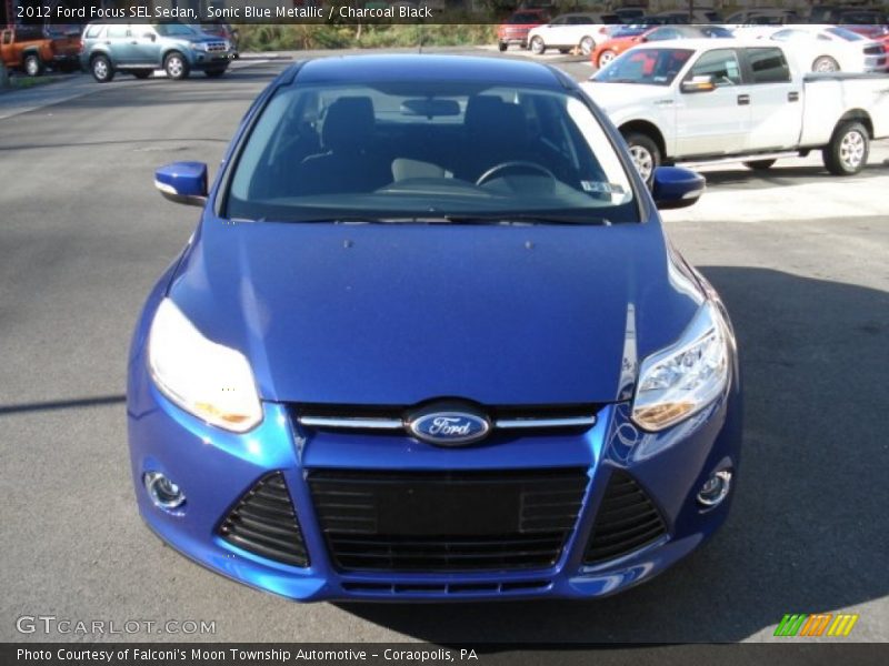 Sonic Blue Metallic / Charcoal Black 2012 Ford Focus SEL Sedan